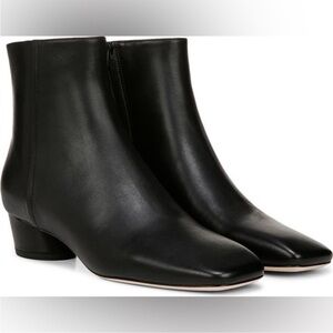 Vince Classic Black Leather Booties
